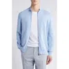 Hugo Boss Boss Palano Cotton Zip-up Cardigan In Light Blue