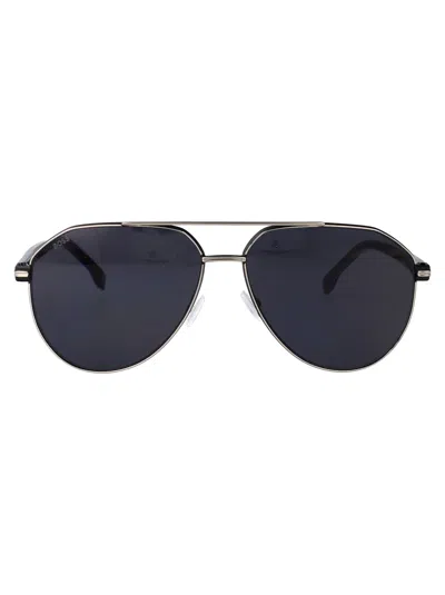 Hugo Boss Boss Palladium Black Stainless Steel Sunglasses In Metallic