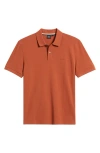Hugo Boss Boss Pallas Cotton Polo In Dark Orange