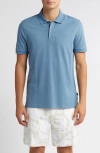 Hugo Boss Paddy Mens Organic Cotton Polo With Contrast Logo Details In Light Blue