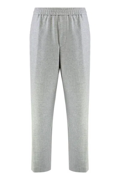 Hugo Boss Boss Pants In Wool Blend In Gray