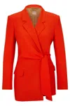 Hugo Boss Boss Woman Blazer Tomato Red Size 8 Acetate, Viscose In Red