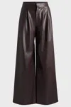 Hugo Boss Pleat-front Relaxed-fit Trousers In Faux Leather In Red