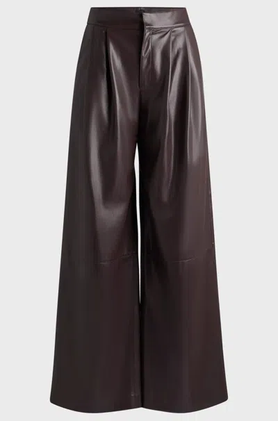 Hugo Boss Pleat-front Relaxed-fit Trousers In Faux Leather In Light Red