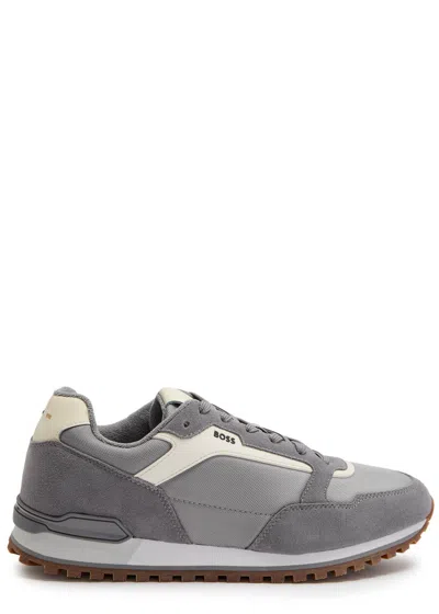 Hugo Boss Boss Parkour L Runner Panelled Mesh Sneakers In Gray
