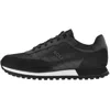 Hugo Boss Mixed-material Trainers With Faux-leather Trims In Black
