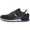 Hugo Boss Running-style Trainers In Mixed Materials With Raised Logo In Navy