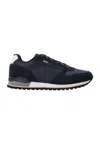 Hugo Boss Parkour Suede-panelled Sneakers In Blu