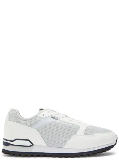 Hugo Boss Boss Parkour Panelled Mesh Sneakers In White