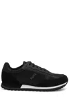Hugo Boss Mixed-material Trainers With Faux-leather Trims In Black