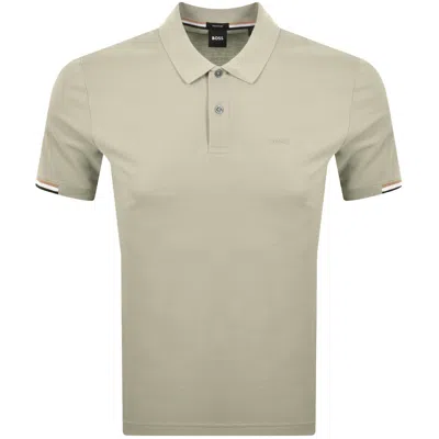 Hugo Boss Boss Parlay 147 Mercerised Polo Beige In Neutral