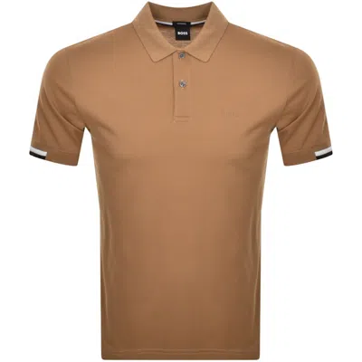Hugo Boss Boss Parlay 147 Polo T Shirt Beige In Brown