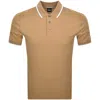 Hugo Boss Boss Parlay 190 Polo T Shirt Beige In Brown