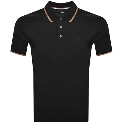 HUGO BOSS BOSS PARLAY 190 POLO T SHIRT BLACK