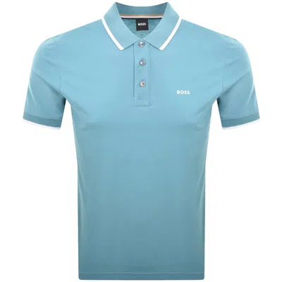 Hugo Boss Boss Parlay 190 Polo T Shirt Pale Blue