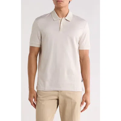 Hugo Boss Boss Parlay Cotton Knit Polo In Open White