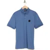 Shop Hugo Boss Boss Parlay Logo Patch Cotton Polo In Open Blue
