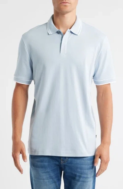 Hugo Boss Boss Parlay Tipped Cotton Polo In Blue
