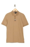 Hugo Boss Boss Parlay Tipped Cotton Polo In Medium Beige