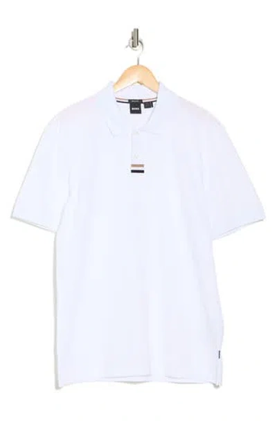 Hugo Boss Boss Parlay Tipped Cotton Polo In White