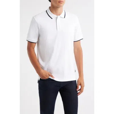 Hugo Boss Boss Parlay Tipped Cotton Polo In White