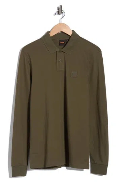 Hugo Boss Boss Passerby Stretch Cotton Polo In Bright Green