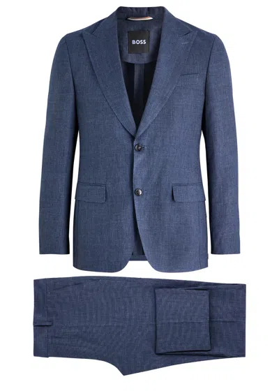 Hugo Boss Boss Patterned-intarsia Linen-blend Suit