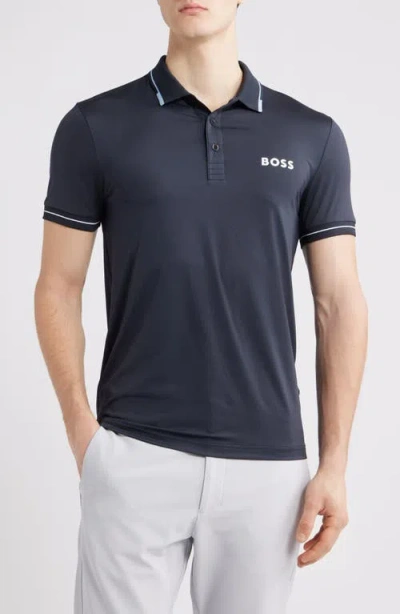 Hugo Boss Boss Paul Pro Performance Polo In Dark Blue