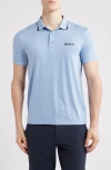 Hugo Boss Boss Paul Pro Performance Polo In Open Blue