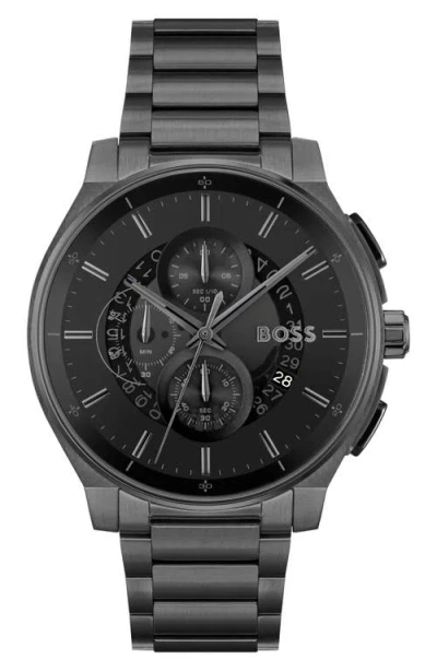 Hugo Boss Boss Peak 2.0 Chronograph Bracelet Watch, 45mm In Black