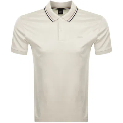 Hugo Boss Boss Penrose 38 Polo T Shirt Cream In Neutral