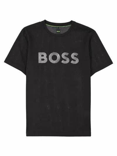 Hugo Boss Boss Performance Stretch Crewneck T-shirt In Black