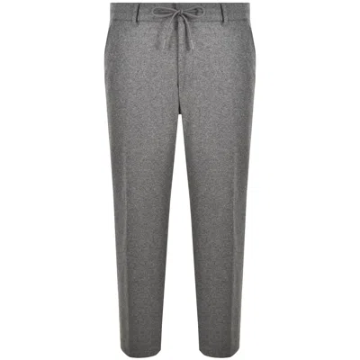 Hugo Boss Boss Perin Brushed Flannel Trousers Grey In Gray