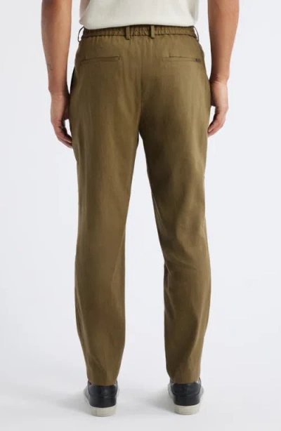 Hugo Boss Boss Perin Linen Blend Drawstring Pants In Green