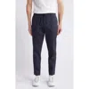 Hugo Boss Boss Perin Linen Blend Drawstring Pants In Dark Blue