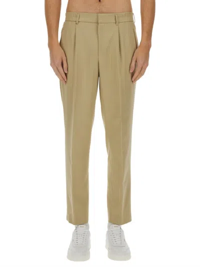 Hugo Boss Beige Tapered Trousers In Brown