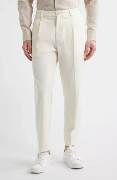 Hugo Boss Boss Perin Pleated Straight Leg Dress Pants In White