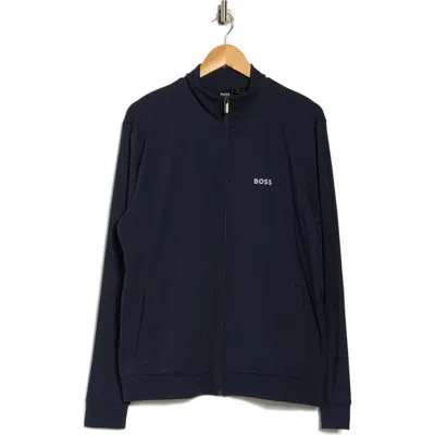 Hugo Boss Boss Peter Stretch Cotton Track Jacket In Blue