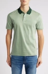 Hugo Boss Boss Phillipson Cotton Piqué Polo In Light/pastel Green