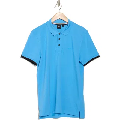 Hugo Boss Boss Phillipson Cotton Polo In Bright Blue