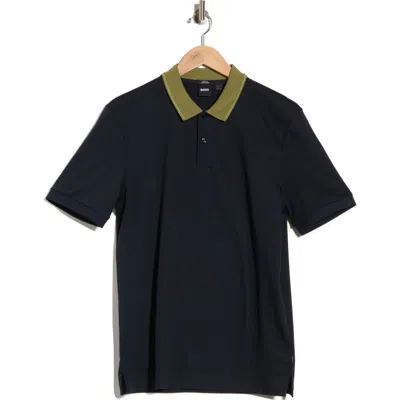 Hugo Boss Boss Phillipson Cotton Polo In Dark Blue