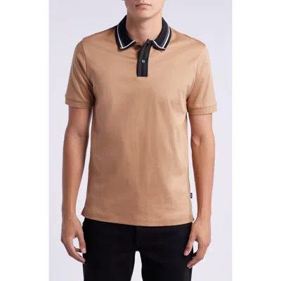 Hugo Boss Boss Phillipson Cotton Polo In Medium Beige