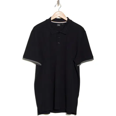 Hugo Boss Boss Phillipson Cotton Polo In Open Blue