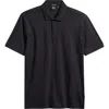 Hugo Boss Boss Phillipson Mercerized Cotton Polo In Black