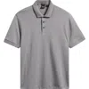 Hugo Boss Boss Phillipson Mercerized Cotton Polo In Medium Grey
