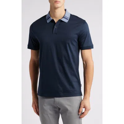 Hugo Boss Boss Phillipson Slim Fit Polo In Dark Blue