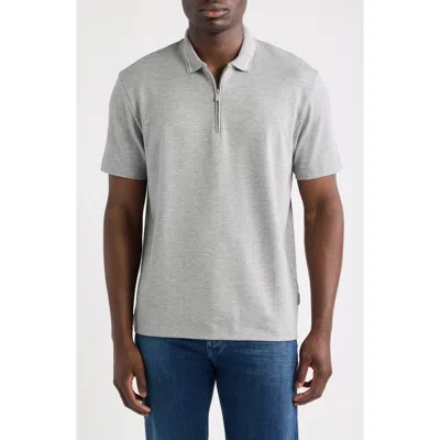 Hugo Boss Boss Piano Quarter Zip Polo In White