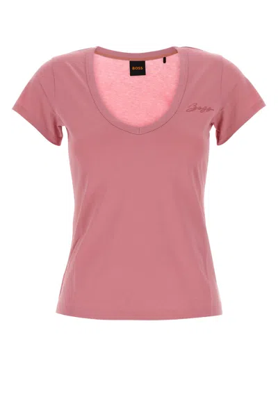 HUGO BOSS BOSS PINK COTTON T-SHIRT