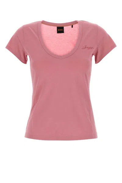 HUGO BOSS BOSS PINK COTTON T-SHIRT