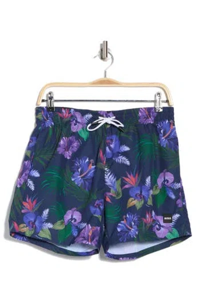 Hugo Boss Boss Piranha Board Shorts In Medium Purple